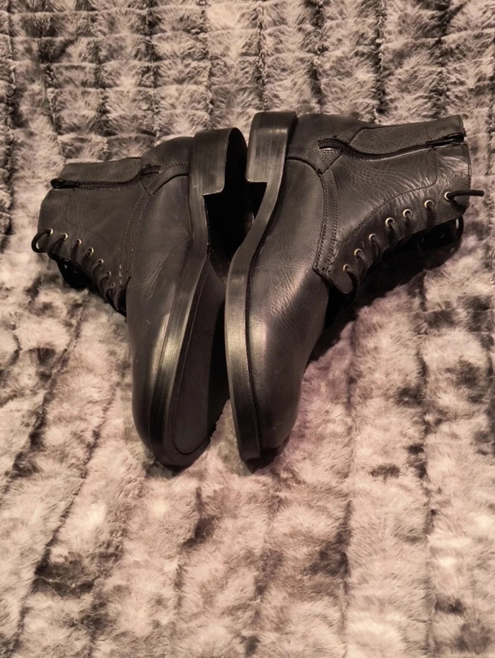 Mark Nason Men's Black Lace-Up Leather Boots